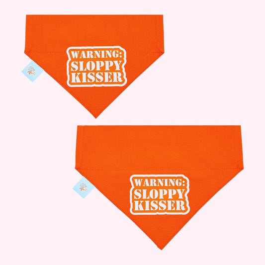 "Warning Sloppy Kisser" Bandana - Doggy Style Pet Accessories