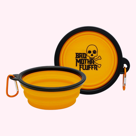 "Bad Motha Fluffa" Collapsible Dog Bowl - Doggy Style Pet Accessories