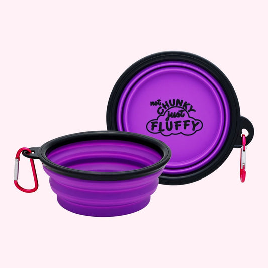 "Not Chunky Just Fluffy" Collapsible Dog Bowl - Doggy Style Pet Accessories
