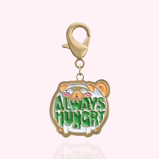 "Always Hungry" Dog Collar Charm - Gold - Doggy Style Pet Products