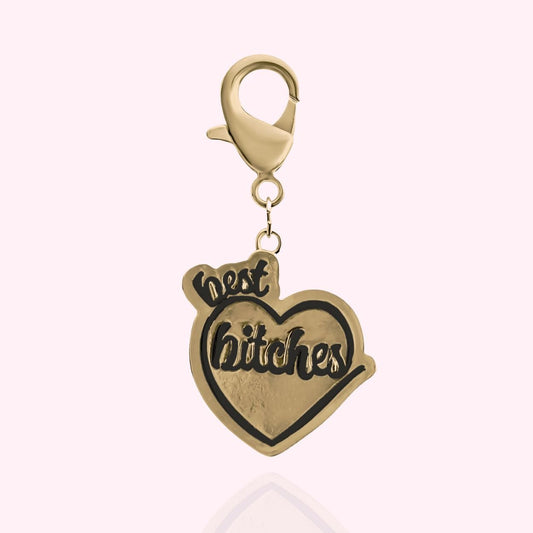 "Best Bitches" Dog Collar Charm - Gold - Doggy Style Pet Products