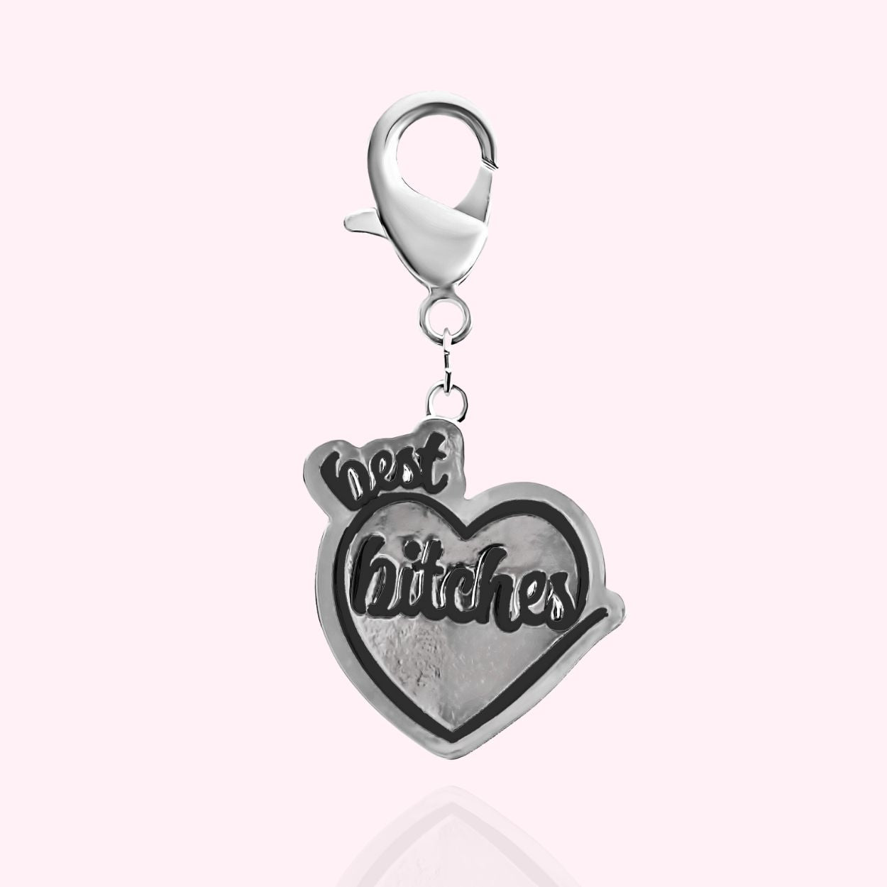 "Best Bitches" Dog Collar Charm - Silver - Doggy Style Pet Products