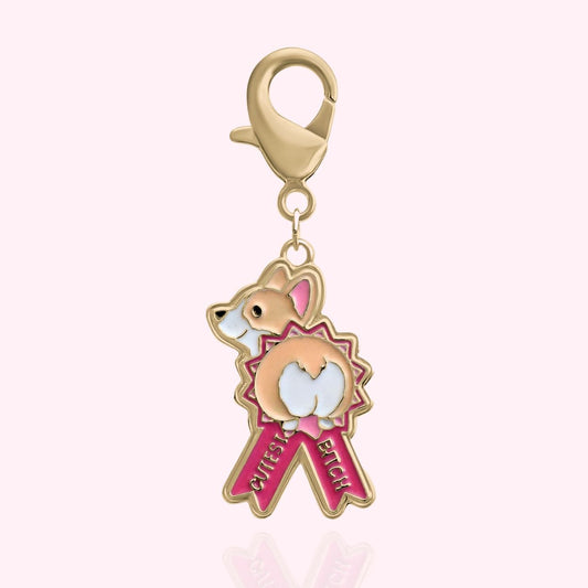 "Cutest Bitch" Dog Collar Charm - Gold - Doggy Style Pet Products