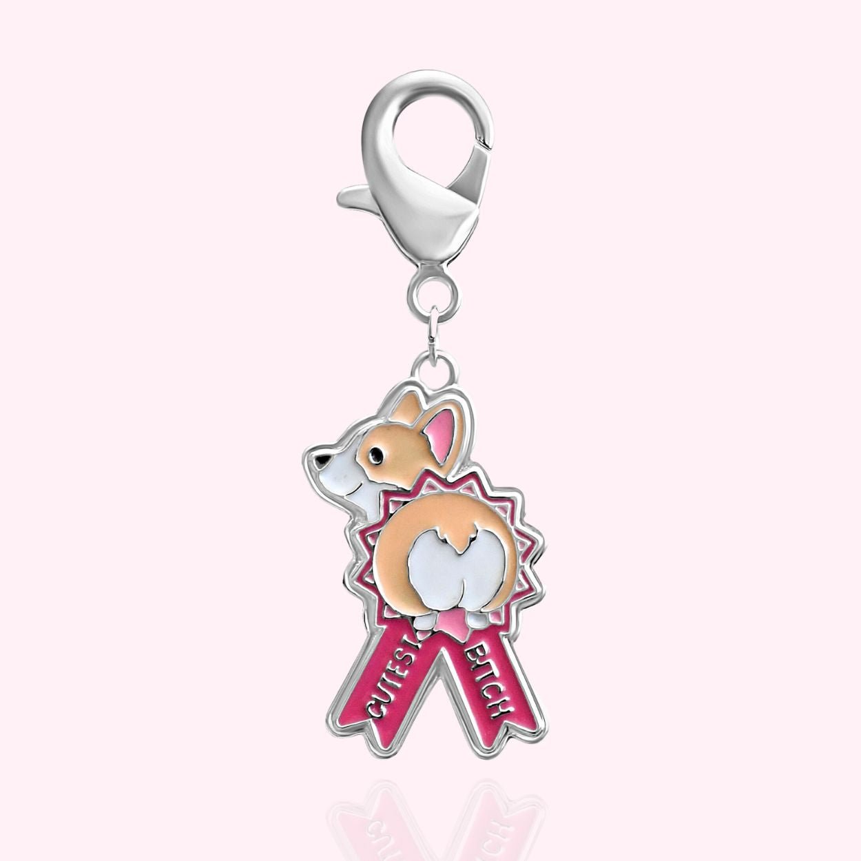 "Cutest Bitch" Dog Collar Charm - Silver - Doggy Style Pet Products