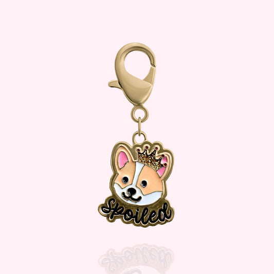 "Spoiled" Dog Collar Charm - Gold - Doggy Style Pet Products