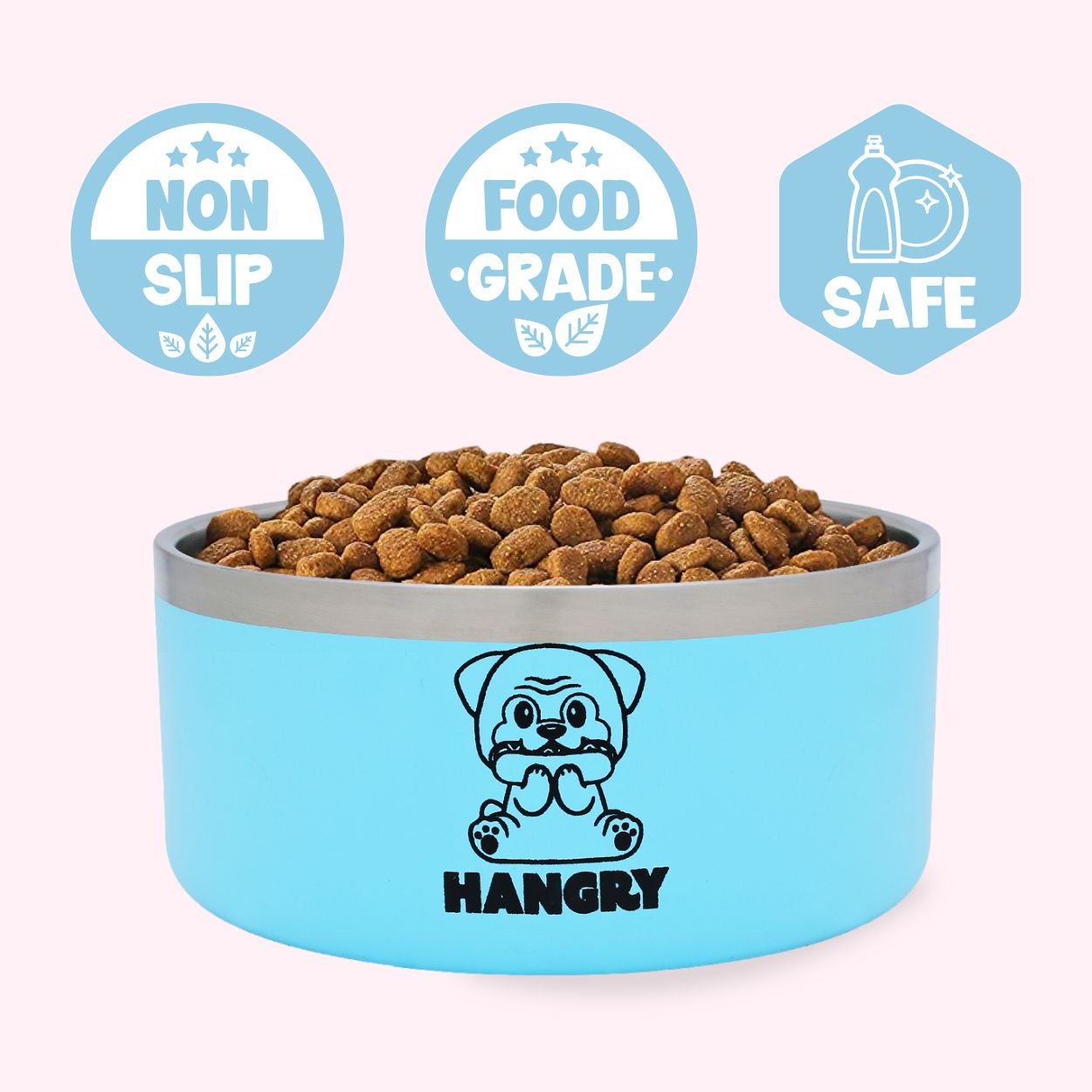 "Hangry" Food Bowl Front Shot - Doggy Style Pet Accessories
