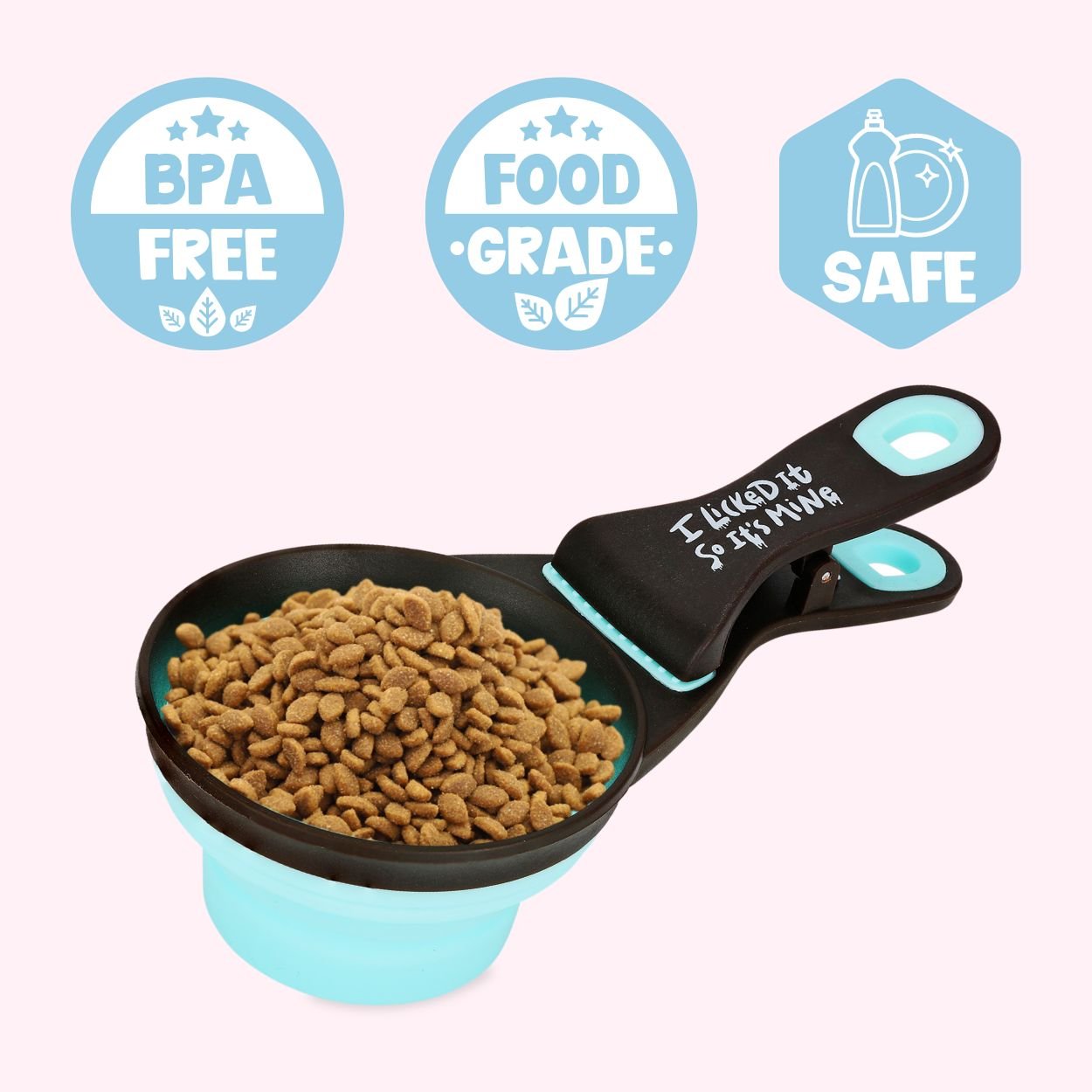 Collapsible Dog Food Scoop - "I Licked It So It's Mine" Benefits - Doggy Style Accessories
