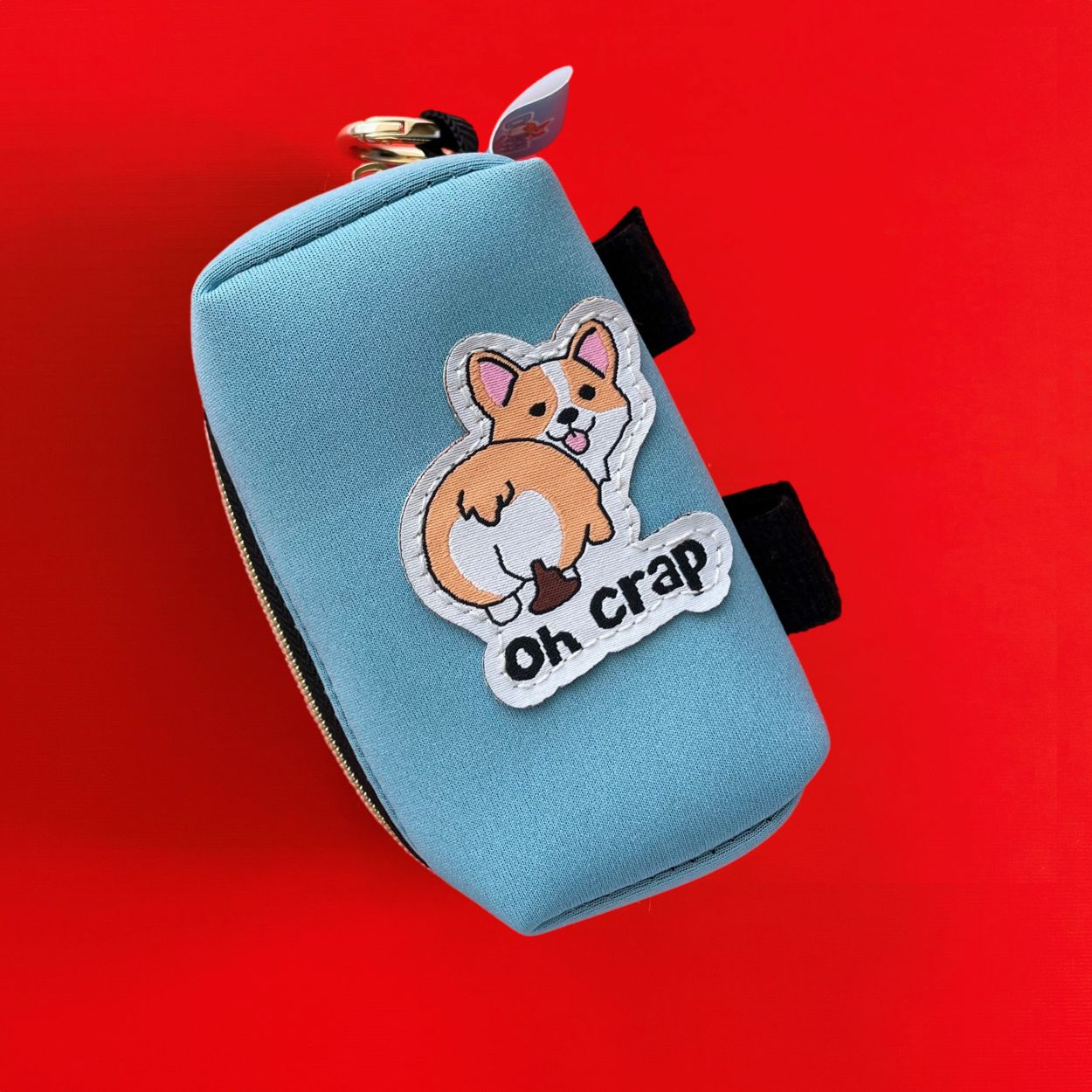 Poop Bag Dispenser - "Oh Crap" Red Background - Doggy Style Pet Accessories