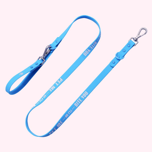 Silicone Dog Leash - "Pet Me or I'll Bite You" - Doggy Style Pet Accessories